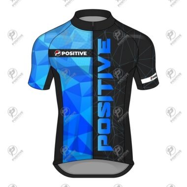 Positive Printed Blue Zip Up Cycling Jersey