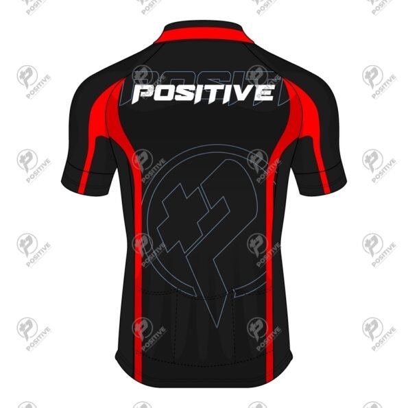 Positive Black & Red Printed Zip Up Cycling Jersey