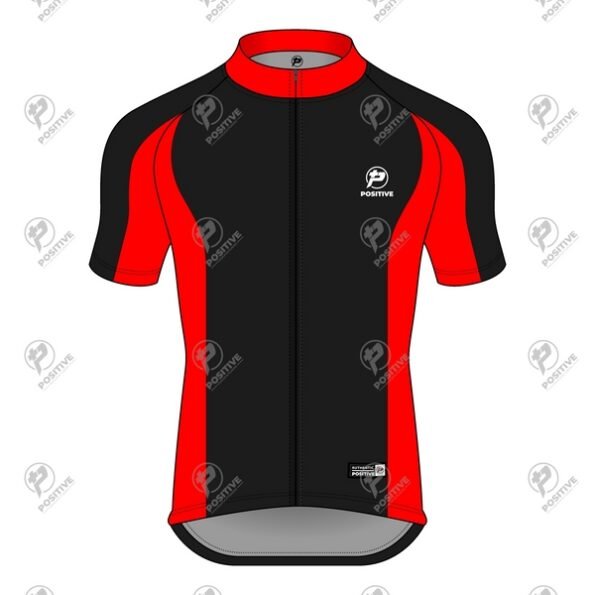 Positive Black & Red Two Tone Short Sleeve Cycling Jersey