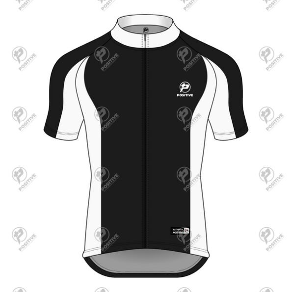 Positive Black & White Two Tone Short Sleeve Cycling Jersey