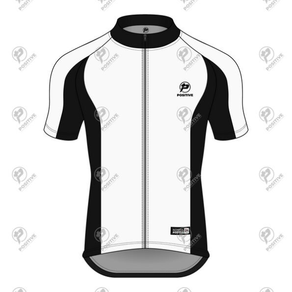 Positive Black & White Inverse Tone Short Sleeve Cycling Jersey