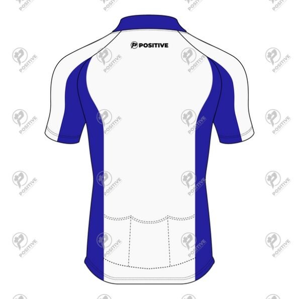 Positive Blue & White Inverse Tone Short Sleeve Cycling Jersey