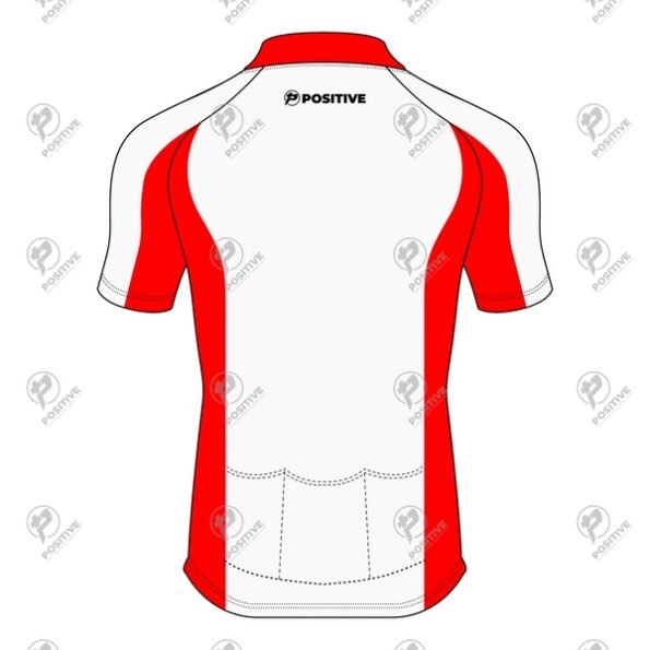 Positive Red & White Inverse Tone Short Sleeve Cycling Jersey