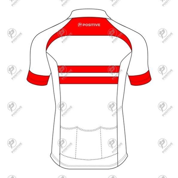 Positive Red & White Raglan Short Sleeve Pro Cycling Jersey