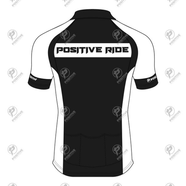 Positive Contrast Stripe Raglan Sleeve Zip Up Cycling Jersey
