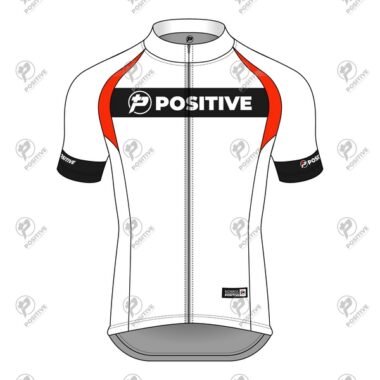 Positive Tri Color Striped Raglan Sleeve Zipper Cycling Jersey