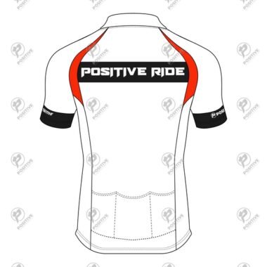 Positive Tri Color Striped Raglan Sleeve Zipper Cycling Jersey