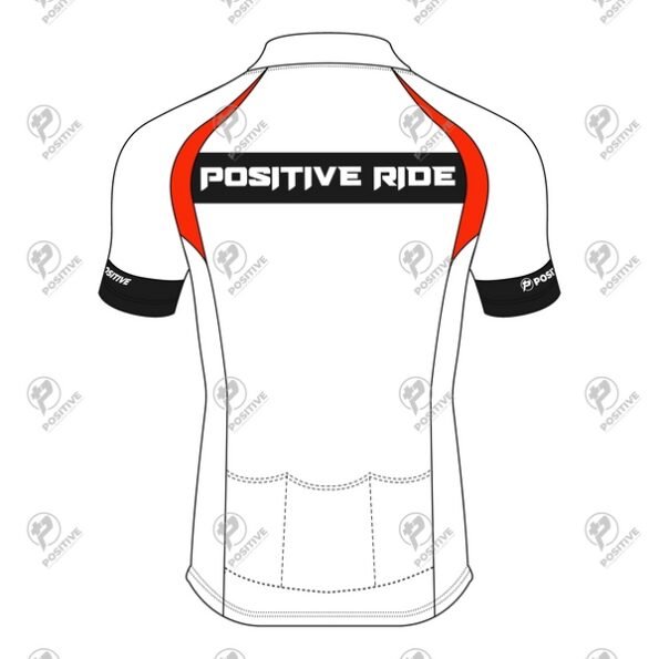 Positive Tri Color Striped Raglan Sleeve Zipper Cycling Jersey