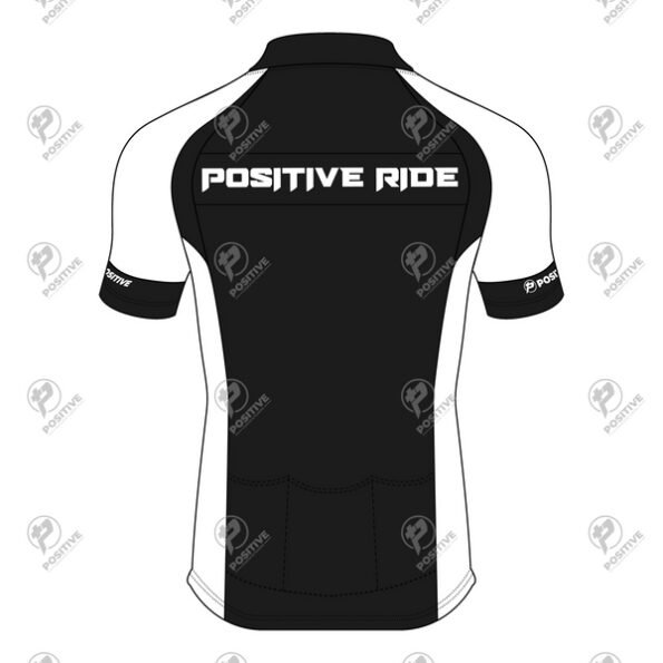 Positive Contrast Stripe Raglan Sleeve Zip Up Cycling Jersey