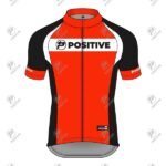 Positive Tri Color Striped Raglan Sleeve Zipper Cycling Jersey