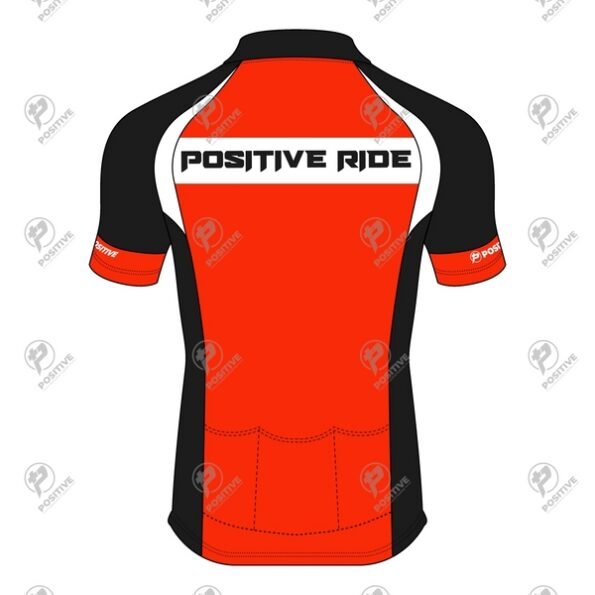 Positive Tri Color Striped Raglan Sleeve Zipper Cycling Jersey