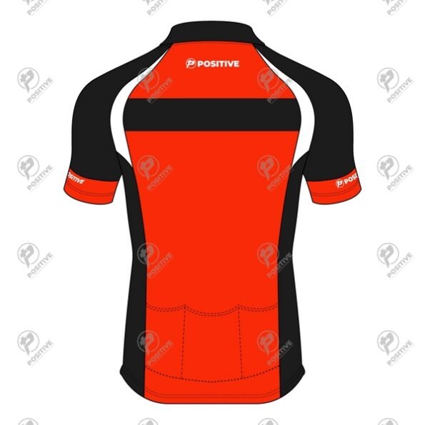 Positive Tri Color Striped Raglan Sleeve Zipper Cycling Jersey