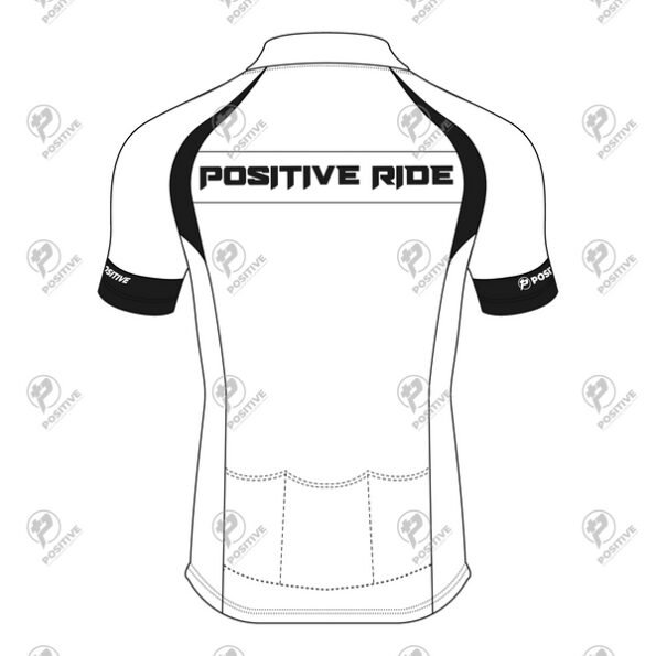 Positive Striped Black & White Raglan Cycling Jersey