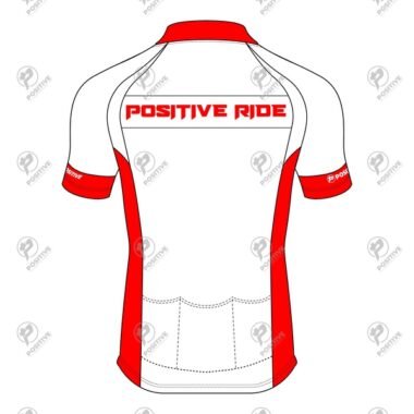 Positive Striped Red & White Raglan Cycling Jersey