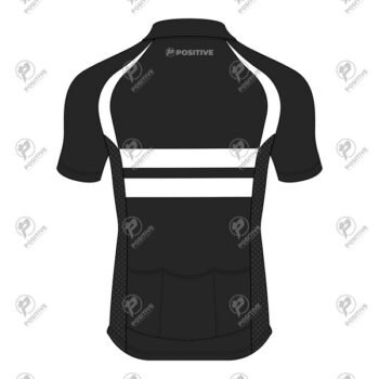 Positive Black & White Short Sleeve Raglan Striped Cycling Jersey