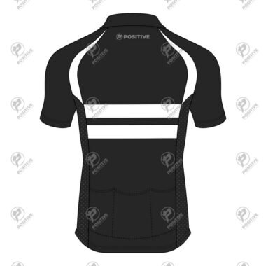 Positive Black & White Short Sleeve Raglan Striped Cycling Jersey