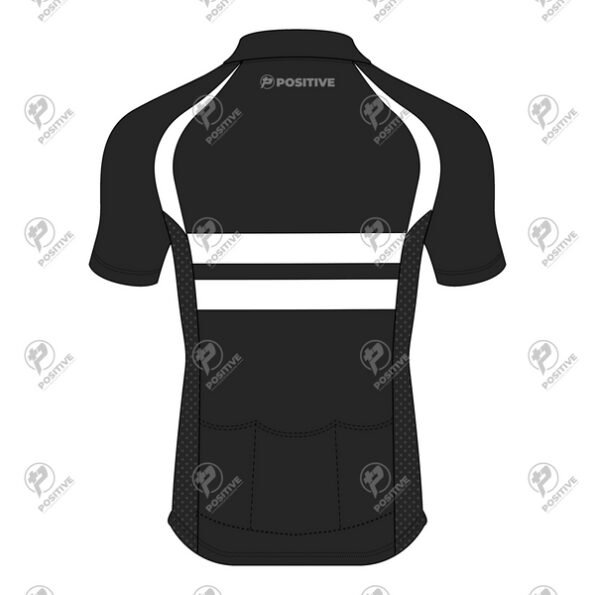 Positive Black & White Short Sleeve Raglan Striped Cycling Jersey