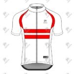 Positive Red & White Striped Short Sleeve Raglan Cycling Jersey