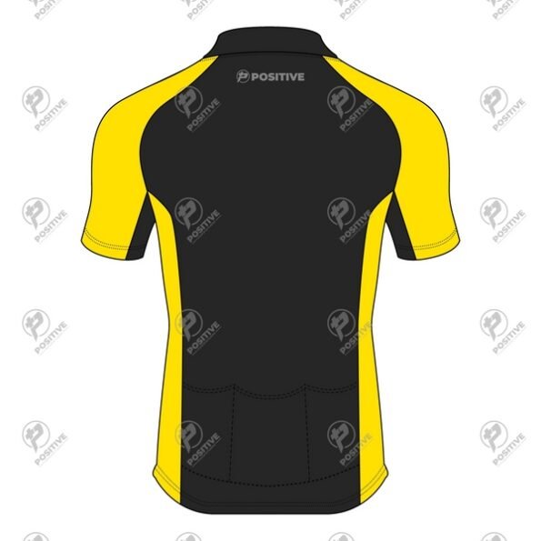 Positive Yellow & Black Half Raglan Sleeve Cycling Jersey