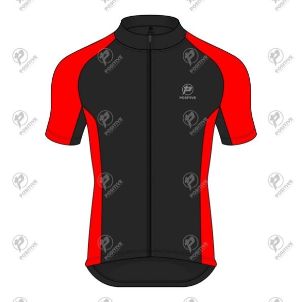 Positive Red & Black Half Raglan Sleeve Cycling Jersey