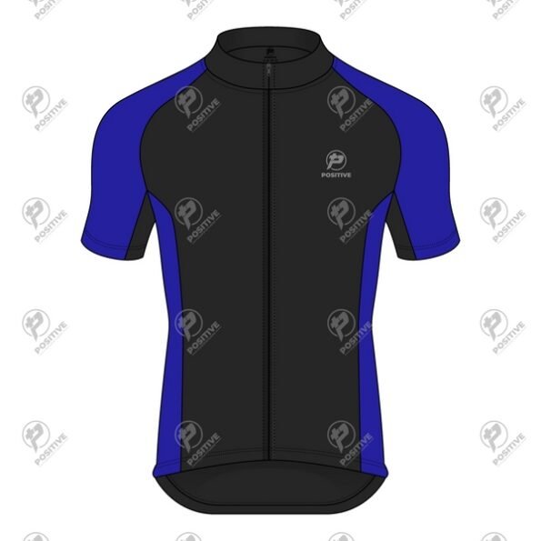 Positive Blue & Black Half Raglan Sleeve Cycling Jersey