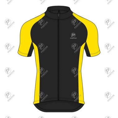 Positive Yellow & Black Half Raglan Sleeve Cycling Jersey