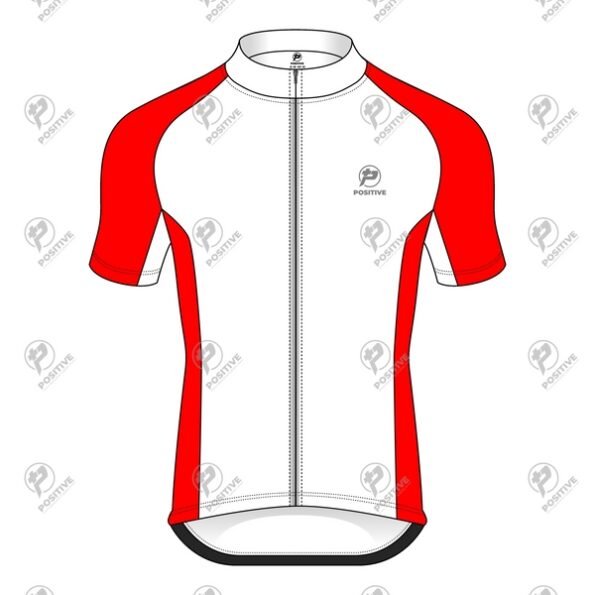 Positive Red & White Half Raglan Sleeve Cycling Jersey