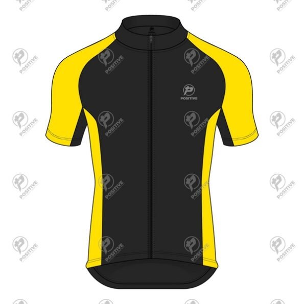 Positive Yellow & Black Half Raglan Sleeve Cycling Jersey