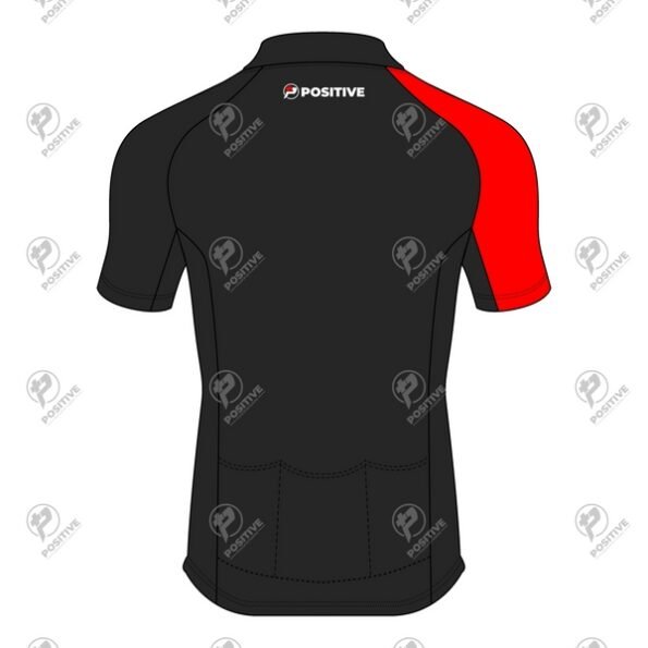 Positive Half Color Red & Black Short Sleeve Cycling Jersey