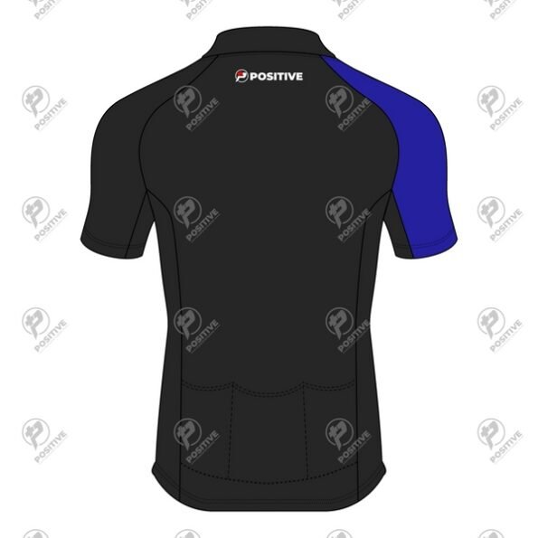 Positive Half Color Blue & Black Short Sleeve Cycling Jersey
