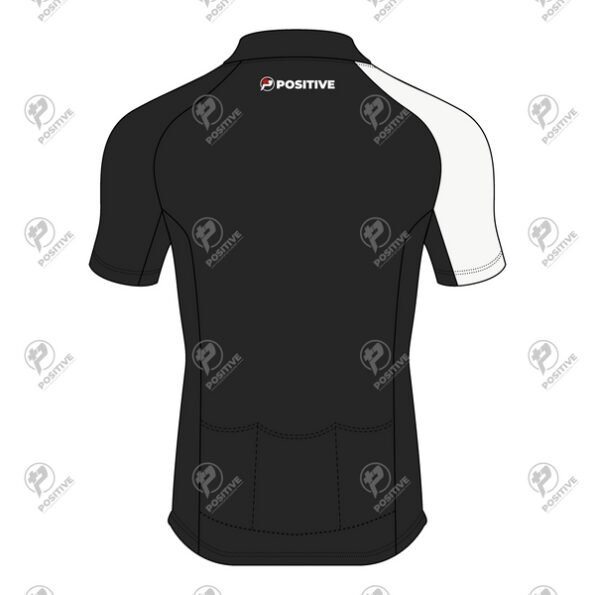 Positive Half Color White & Black Short Sleeve Cycling Jersey