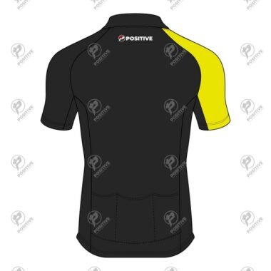 Positive Half Color Yellow & Black Short Sleeve Cycling Jersey