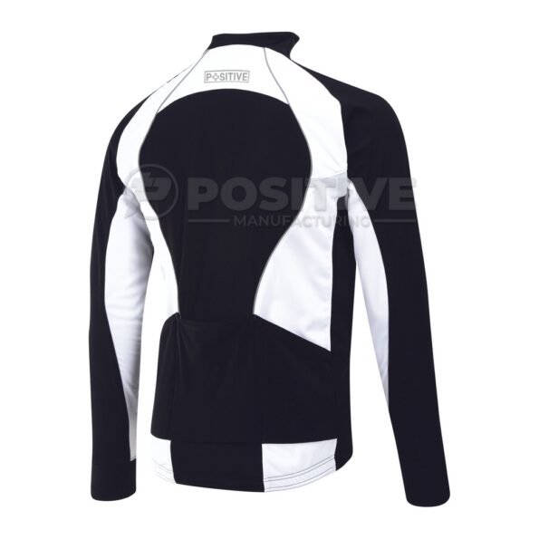 Positive Black & White Mock Collar Winter Softshell Cycling Jacket