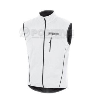 Positive White Windproof Softshell Sleeveless Cycling Jacket