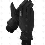 Positive Black Taslan Fabric Waterproof Winter Cycling Gloves