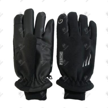 Positive Black Waterproof Touchscreen Fleece Winter Cycle Gloves