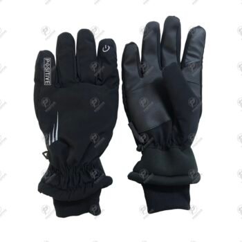 Positive Waterproof Synthetic Leather Black Winter Cycling Gloves
