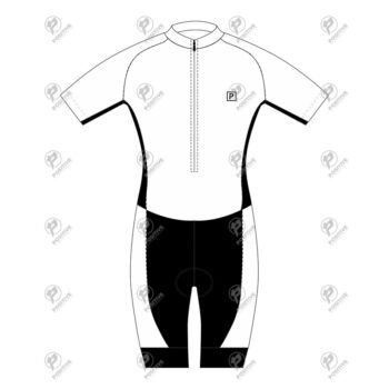 Positive Short Sleeve Triathlon Suit  White/Black