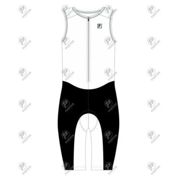 Positive White & Black Padded Sleeveless Tri Suit