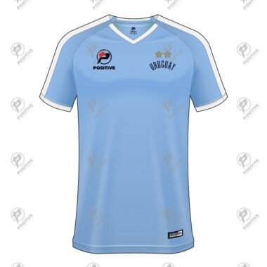 Positive Custom Design Printed V-Neck Uruguay Soccer Jersey