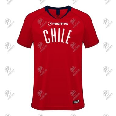 Positive Custom Printed V-Neck Raglan Chile Team Soccer Jersey