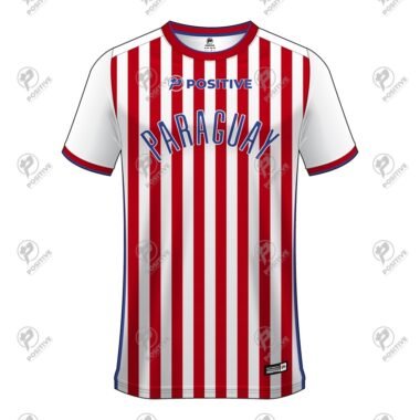 Positive Custom Printed Striped Paraguay Team Soccer Jersey