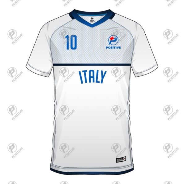 Positive Custom Printed V-Neck Raglan Italy Team Soccer Jersey