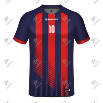 Custom Club Name Branded Printed Red Striped Soccer Jersey
