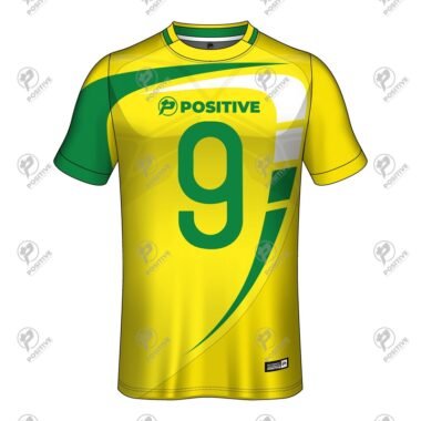 Yellow & Green Custom Club Name Printed Soccer Uniform Jersey