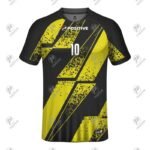 Black & Yellow Custom Club Name Printed Soccer Uniform Jersey