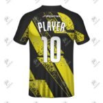 Black & Yellow Custom Club Name Printed Soccer Uniform Jersey