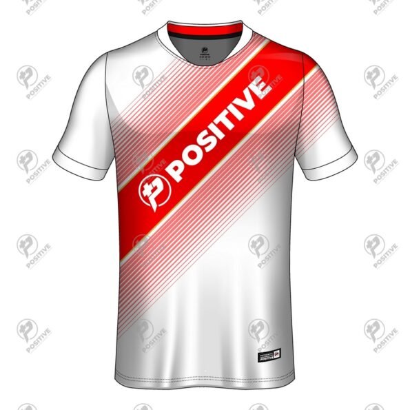 Red & White Club Name Printed Short Sleeve Soccer Jersey