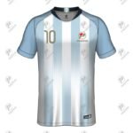 Sky Blue & White Striped Digital Printed Soccer Uniform Jersey