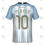 Sky Blue & White Striped Digital Printed Soccer Uniform Jersey